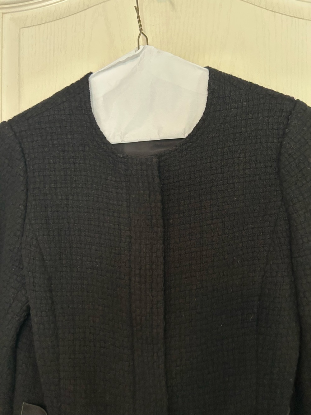 Vince Women's Tweed Jacket with Faux Leather Pockets - Picture 2 of 8